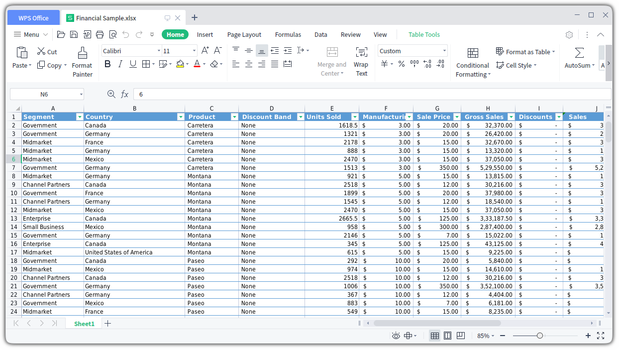 WPS Spreadsheet