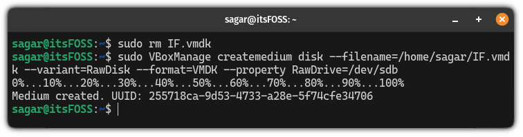 comment supprimer le fichier vmdk sous Linux