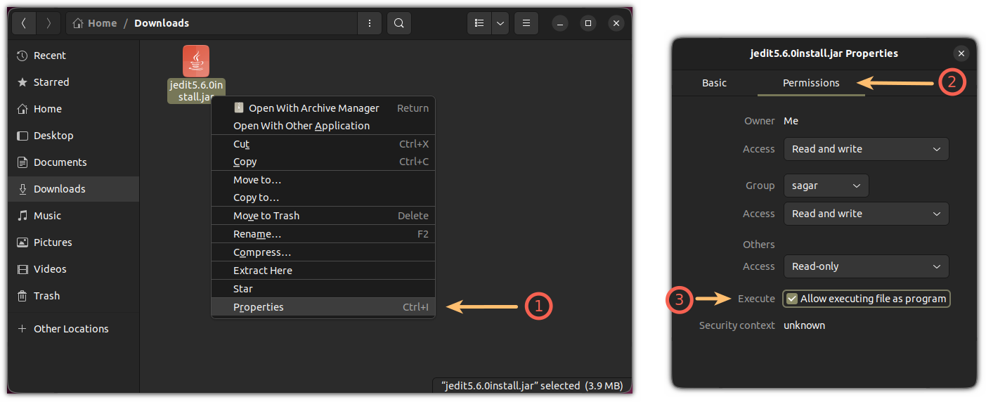 make file executable using file manager