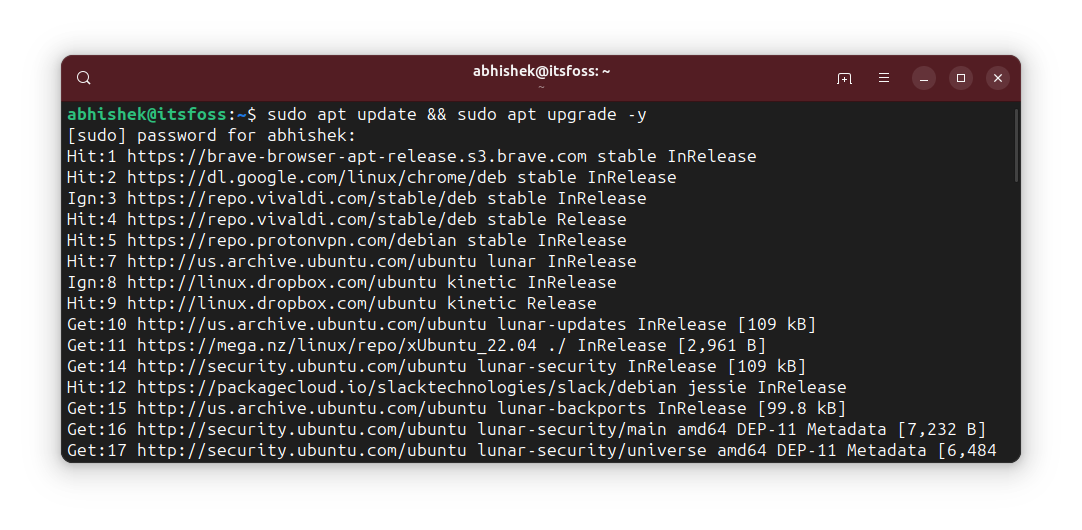 Updating Ubuntu