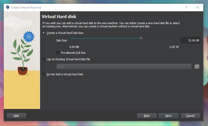 virtual hard disk on a virtual machine