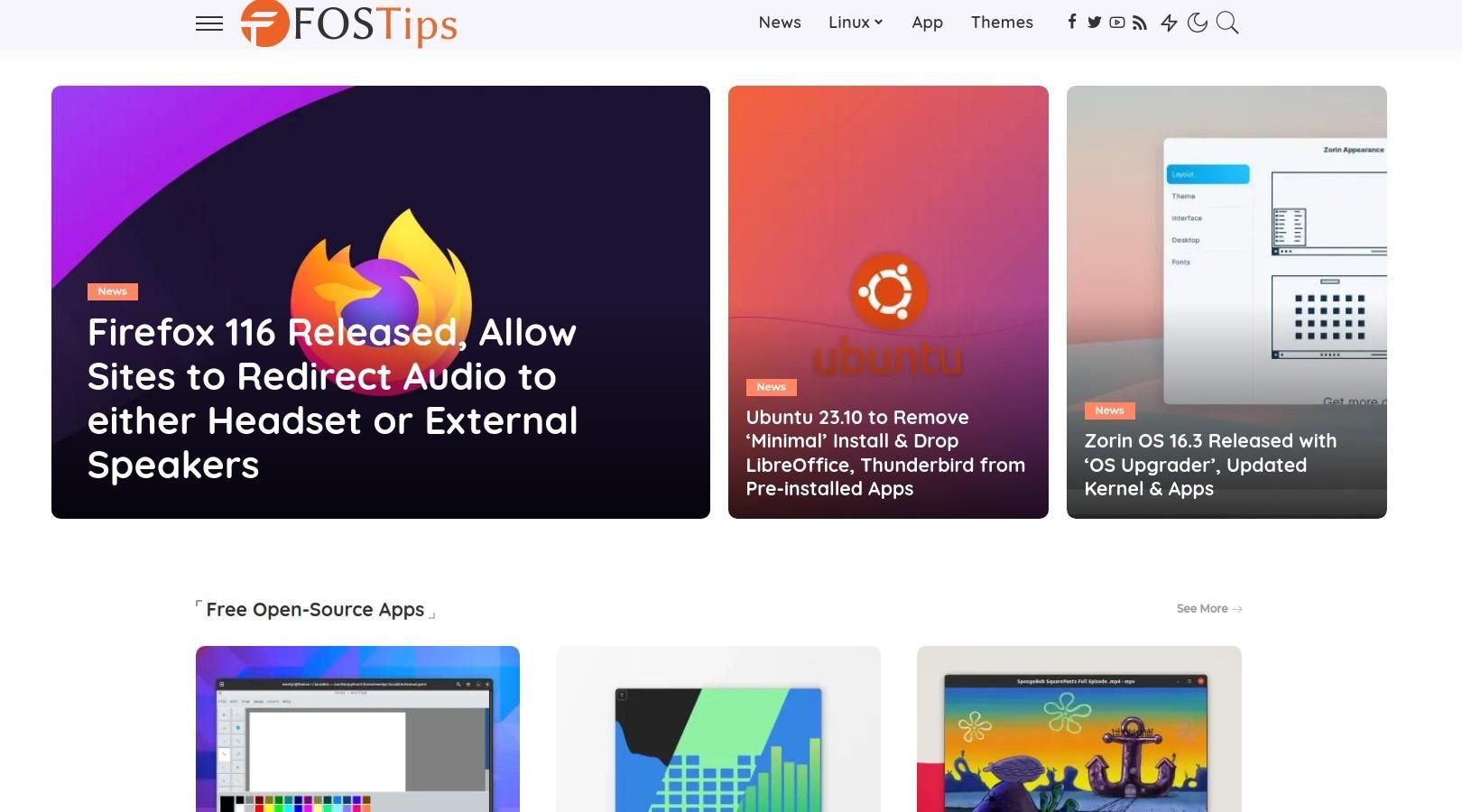 a screenshot of the fostips homepage