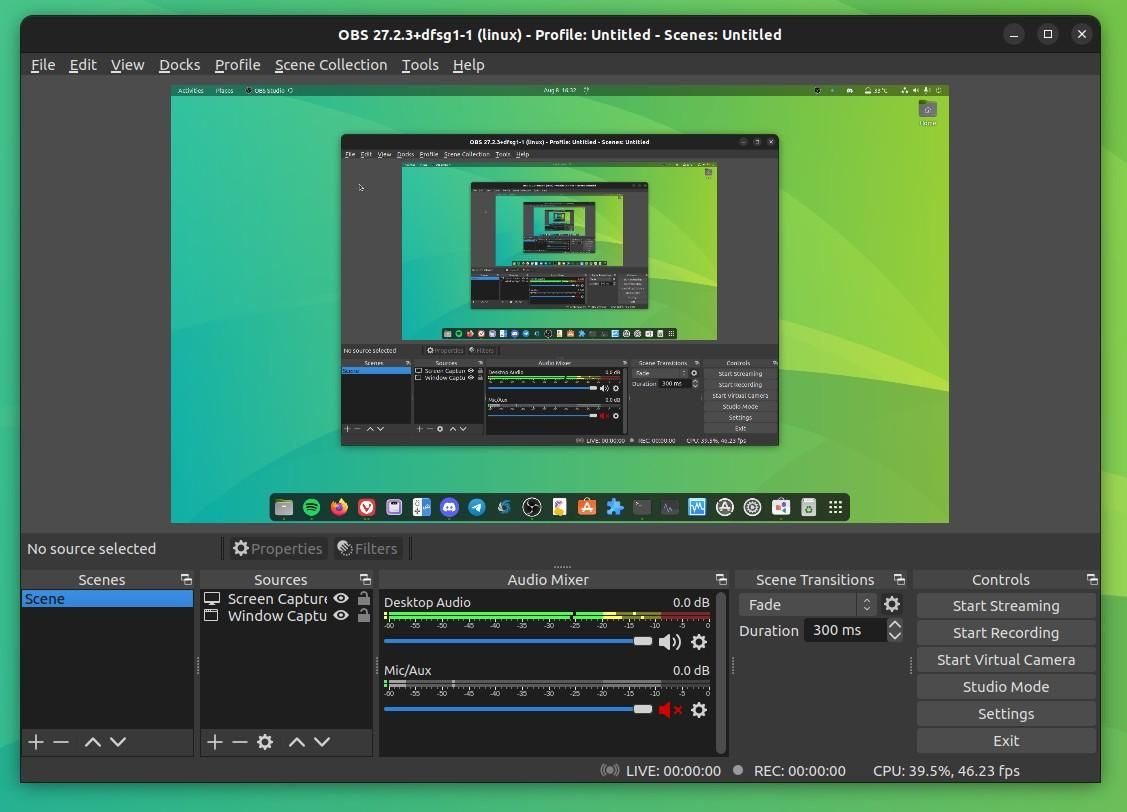 a screenshot of obs studio