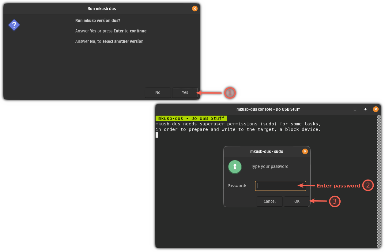 Start mkusb tool from system menu