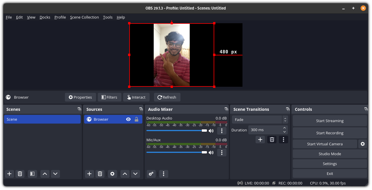 Stream audio and video from your phone to Ubuntu Linux using OBS