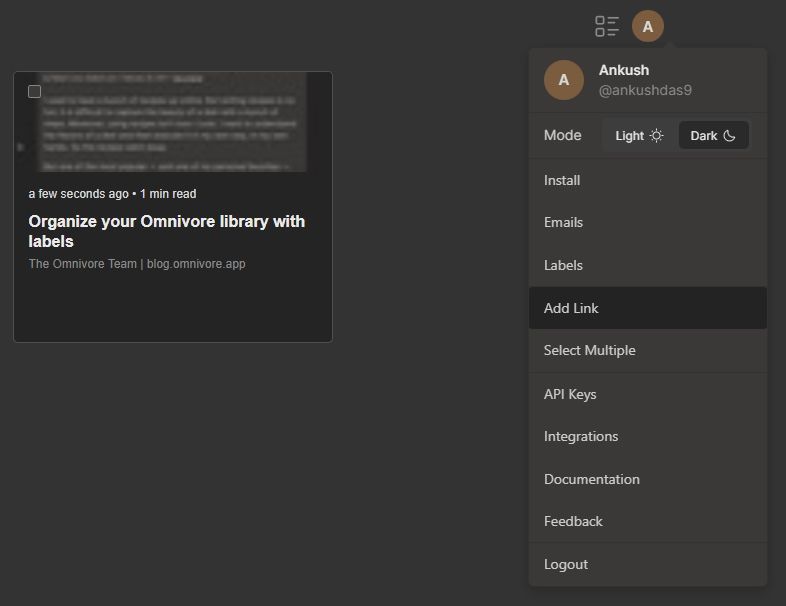omnivore add link option