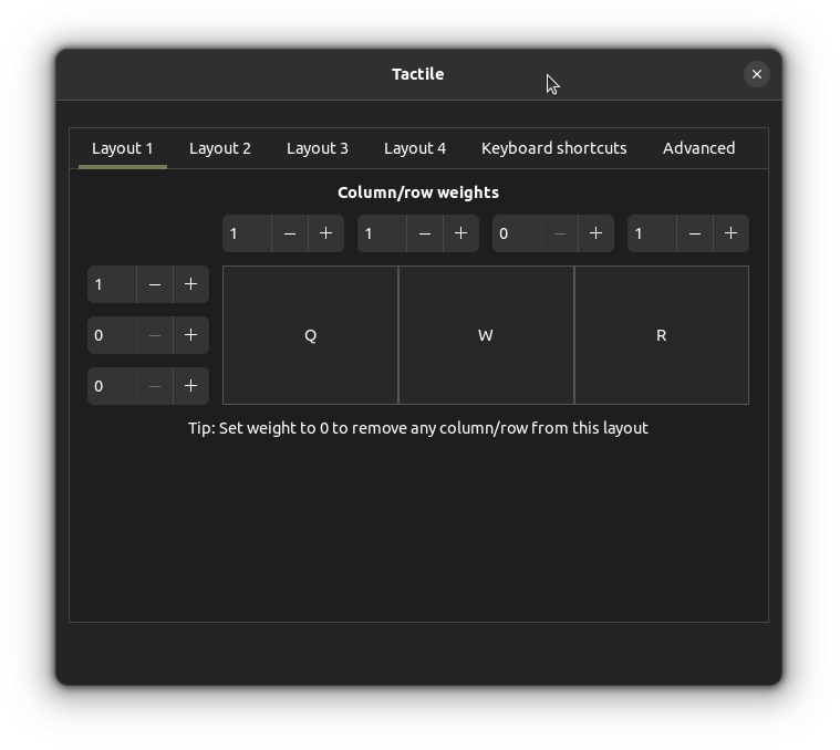 customizing the Tactile extension 