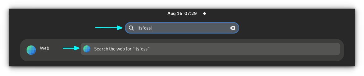GNOME Web providing search results in GNOME Shell