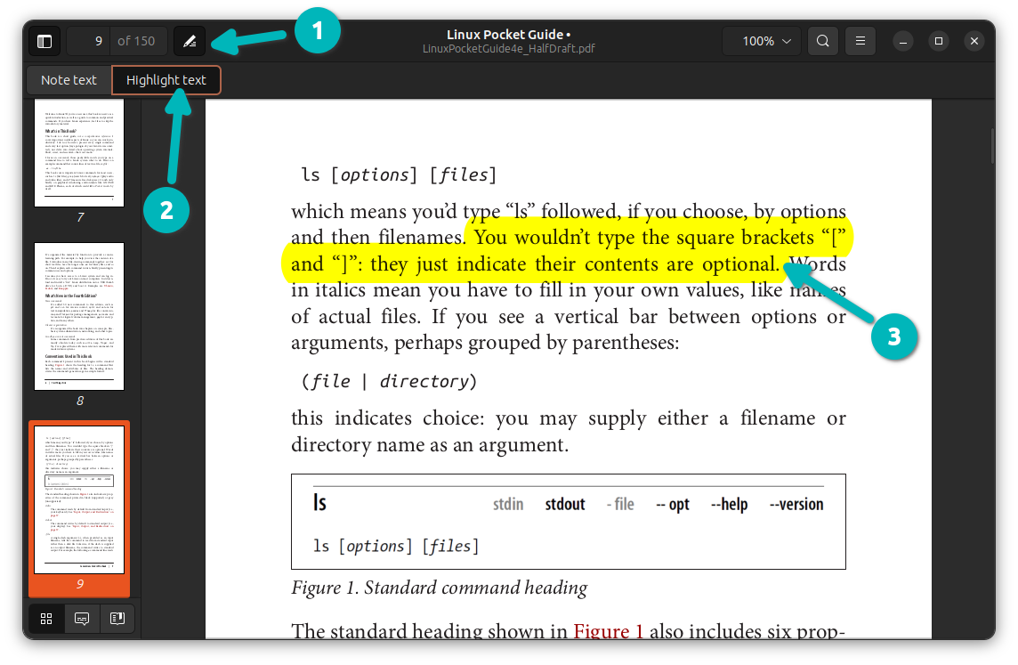 Highlight selected text in PDF files using GNOME's Evince Document Viewer