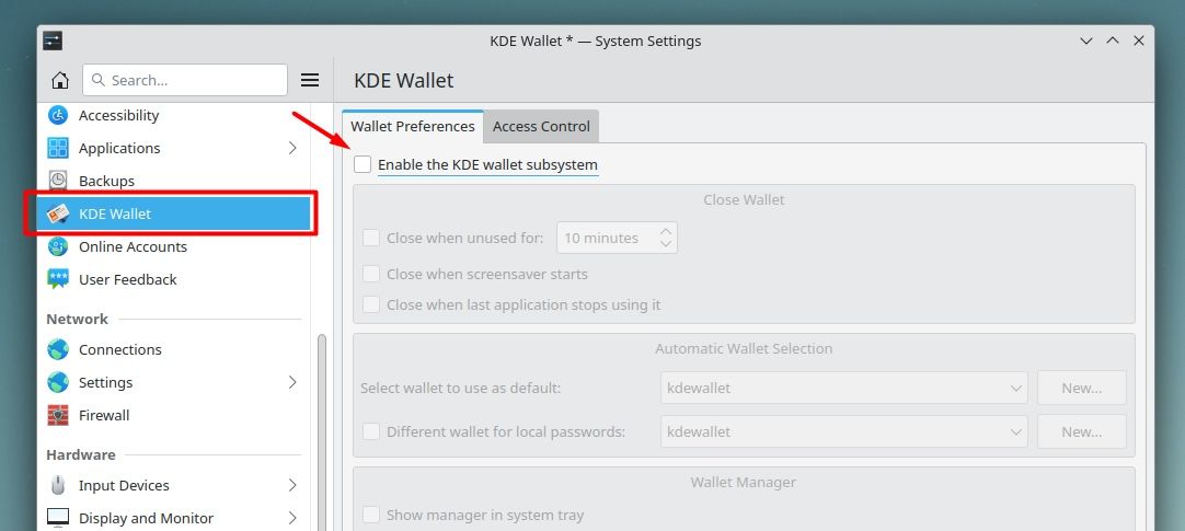 How to Turn Off KDE Wallet?