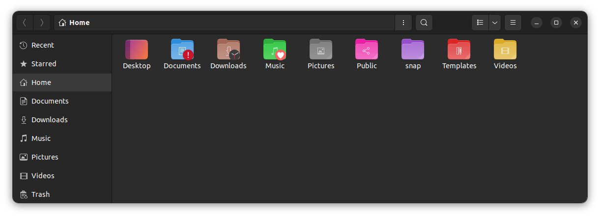 Folder Icons, after applied the different colors