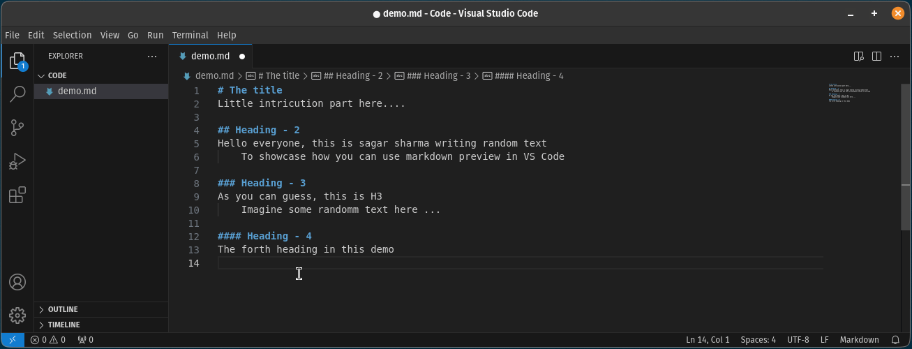 obtenir un aperçu de la démarque dans différents onglets de VS Code