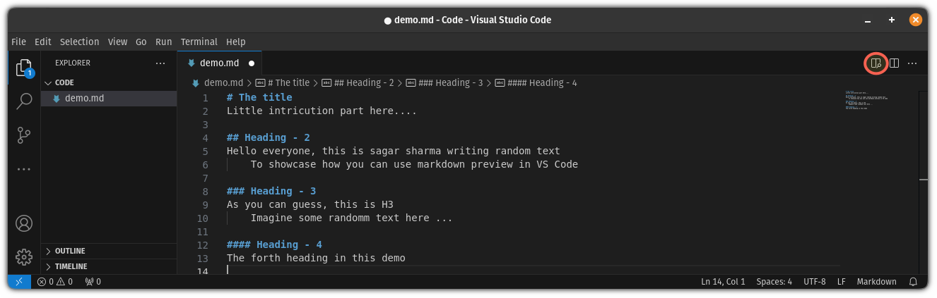 How to Preview Markdown in Visual Studio Code