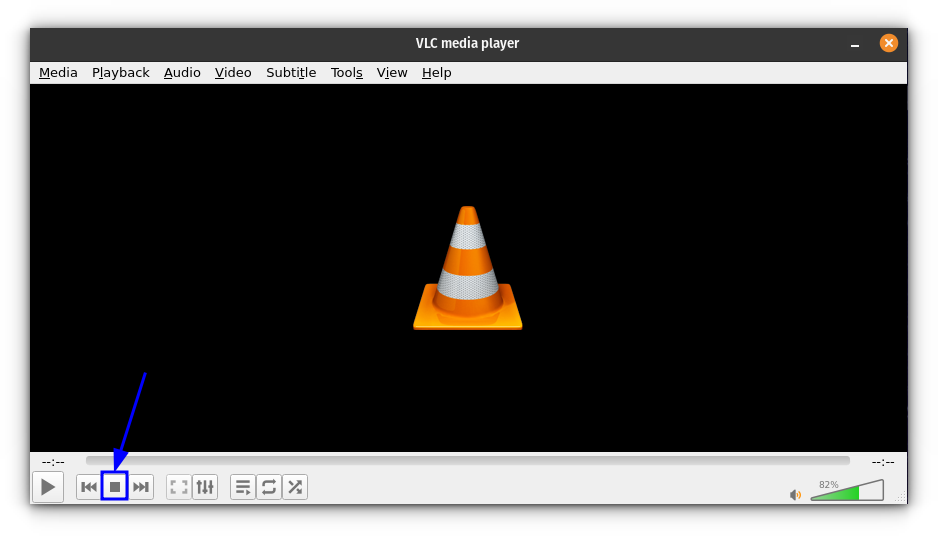 Click on Stop Button in VLC to Stop Recording