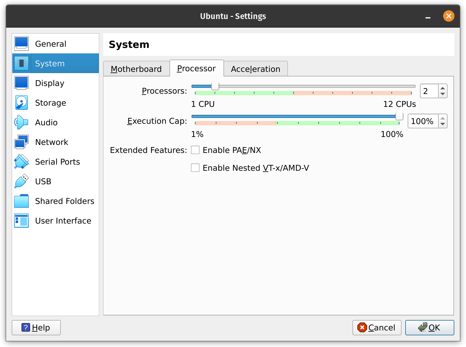 Change Configuration of Existing VirtualBox Virtual Machines