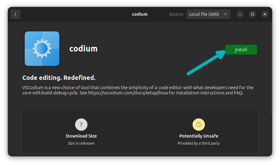 Installing deb file in Ubuntu Software Center