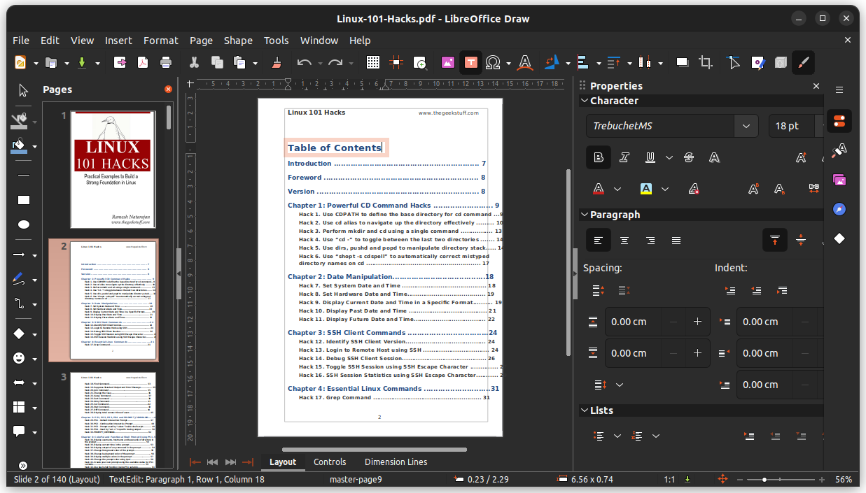 Edit PDF by opening it in LibreOffice Draw
