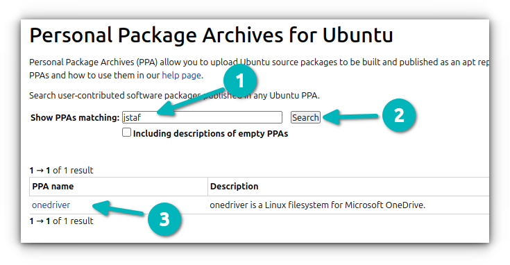 Search for PPA on Launchpad