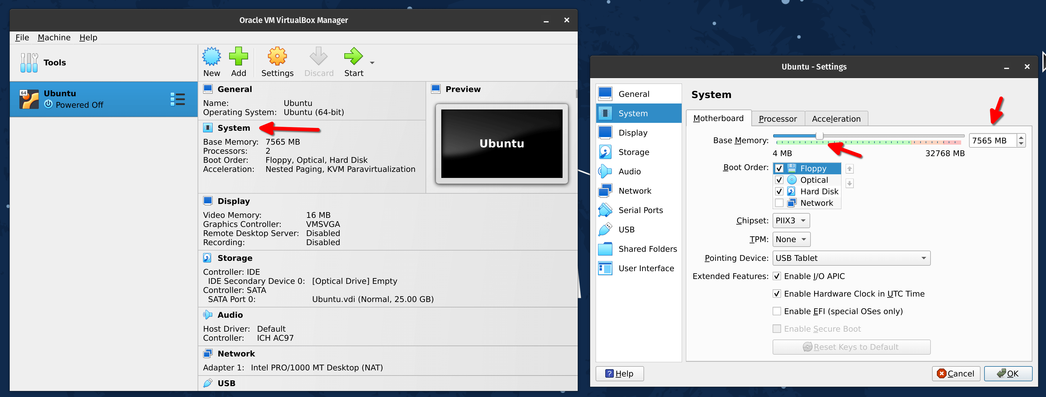 Change Configuration of Existing VirtualBox Virtual Machines