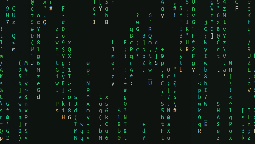 Running Cmatrix command without any options.