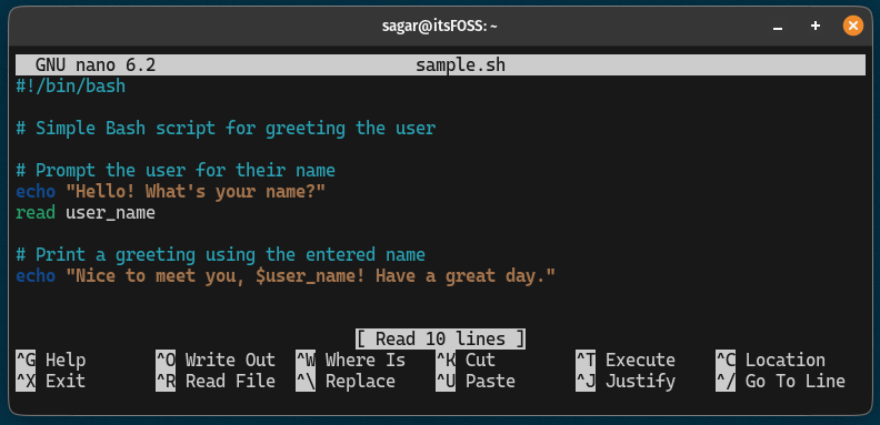 delete everything from file in nano text editor