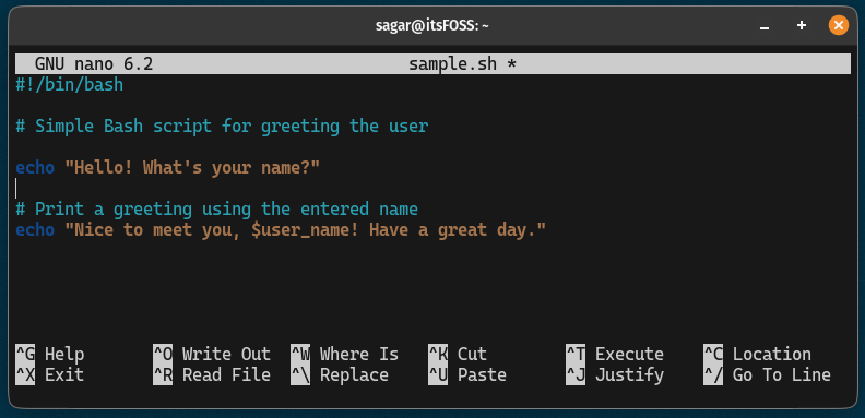 delete multiple lines of text from the nano text editor 