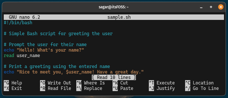 Go to specific line within the nano editor