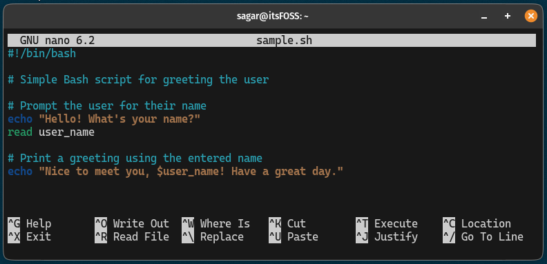 Jump to the beginning of the file in nano text editor