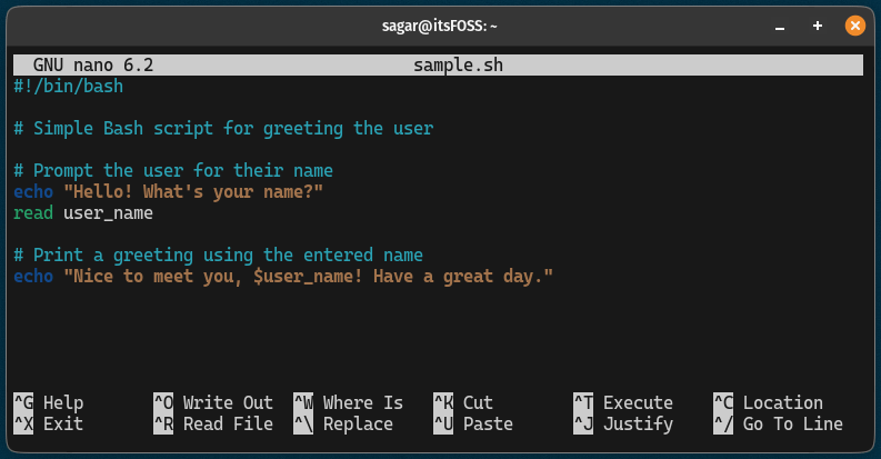 Jump to the beginning of the file in the nano text editor