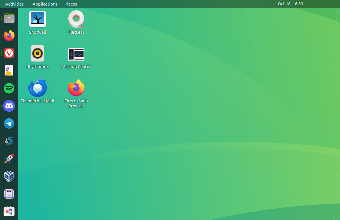 a screenshot of desktop shortcuts on ubuntu