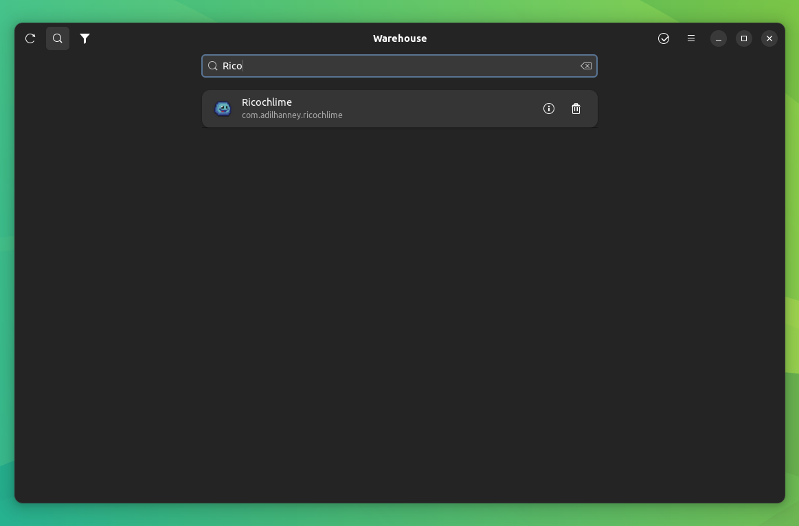 a screenshot of warehouse search functionality