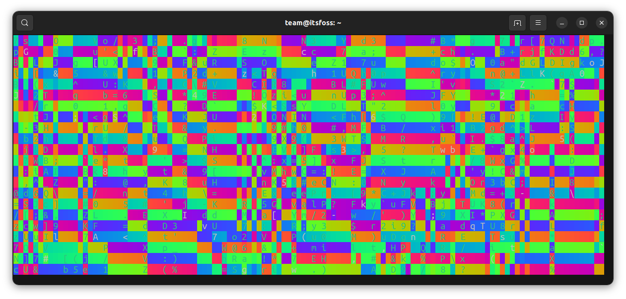 Inverting the background and foreground color in lolcat. The output of Cmatrix is piped to this inverted color option.