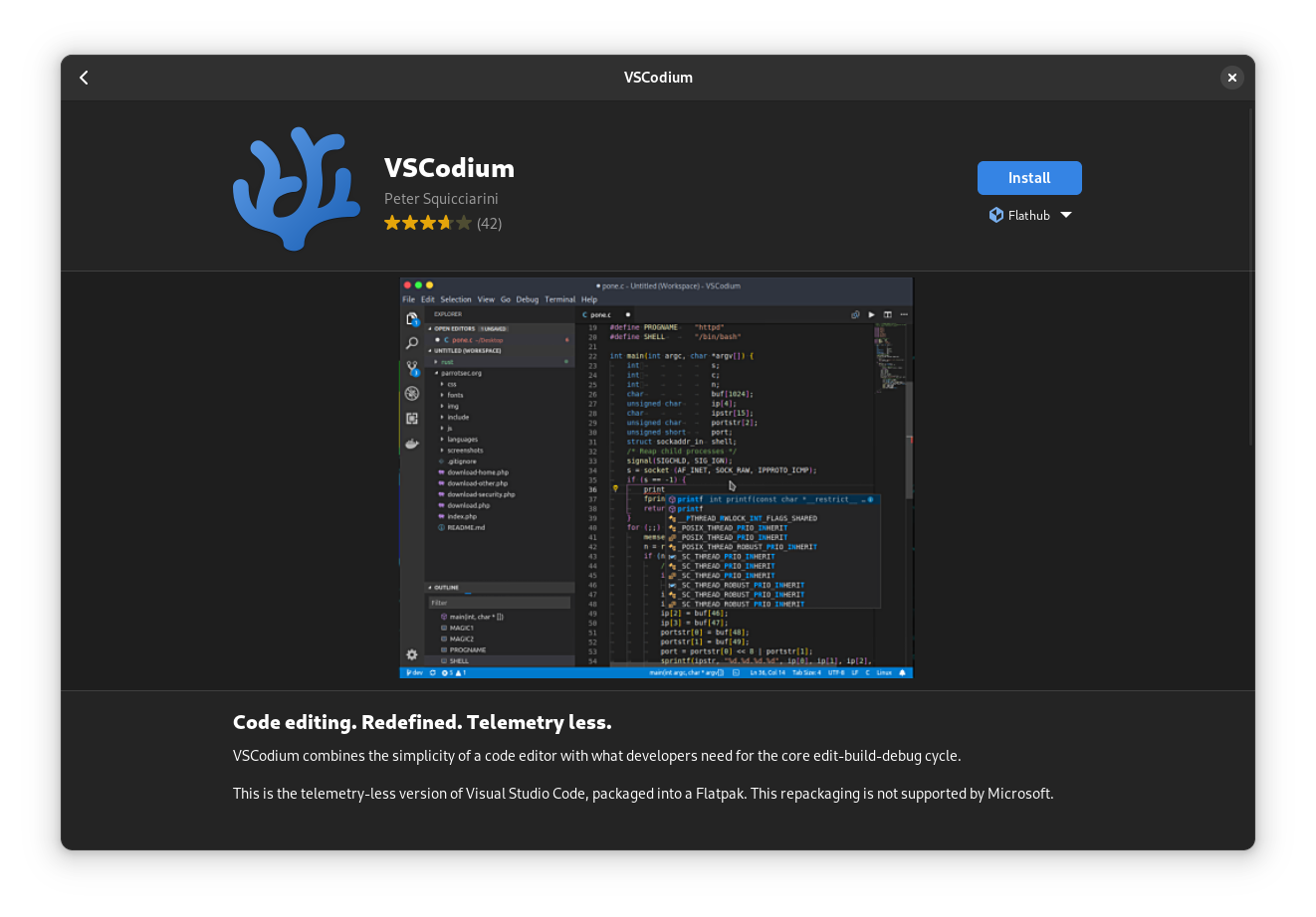 Install VSCodium on Fedora