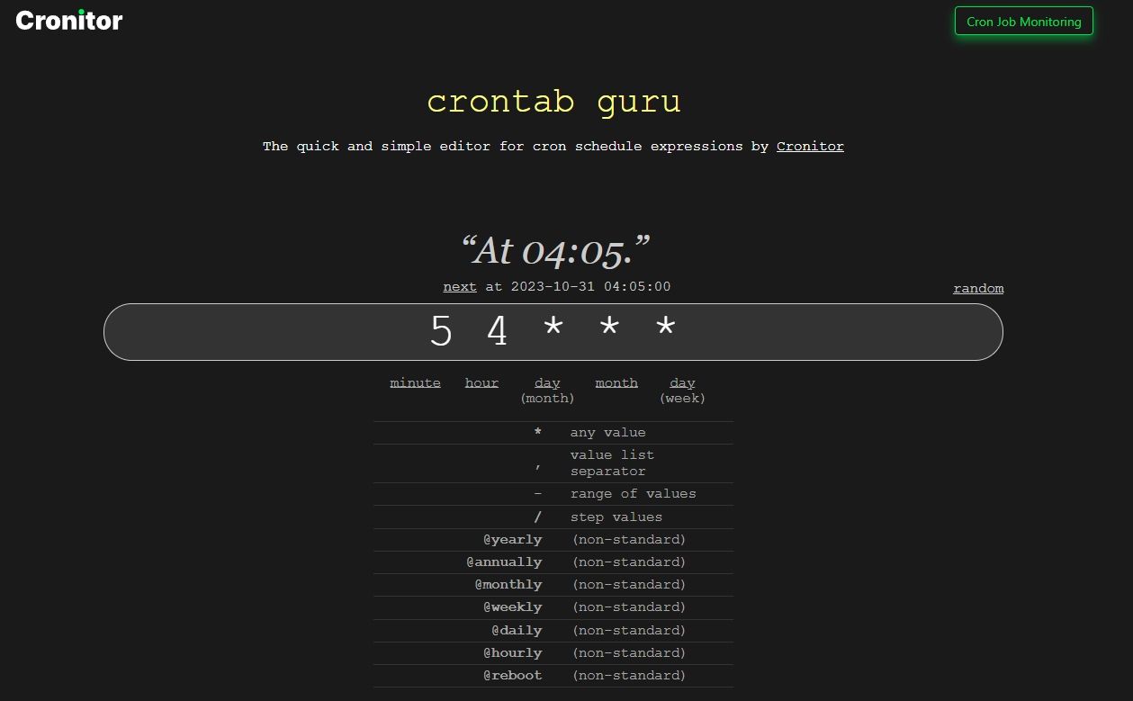 crontab guru