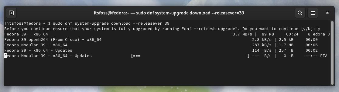 Upgrade command with release version