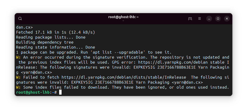 following signatures were invalid: EXPKEYSIG error in Ubuntu