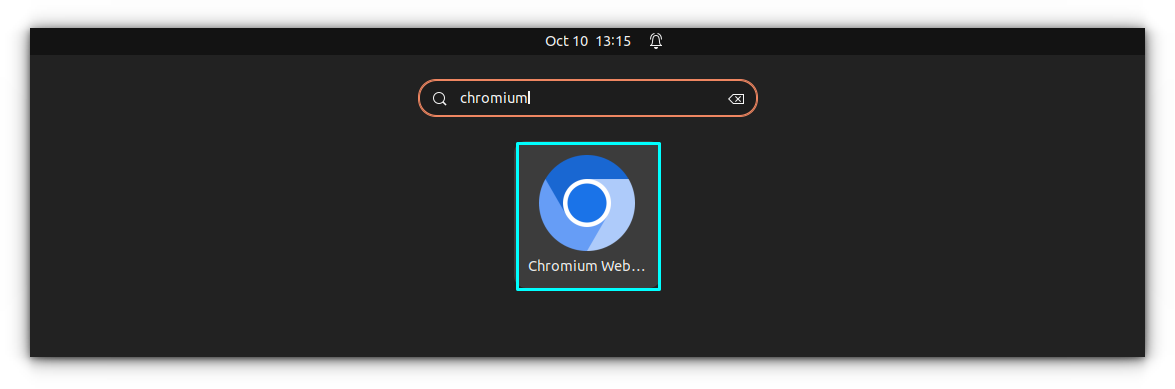Search and open Chromium browser from Ubuntu Activities Overview