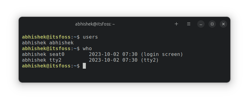 List currently logged in users in Linux