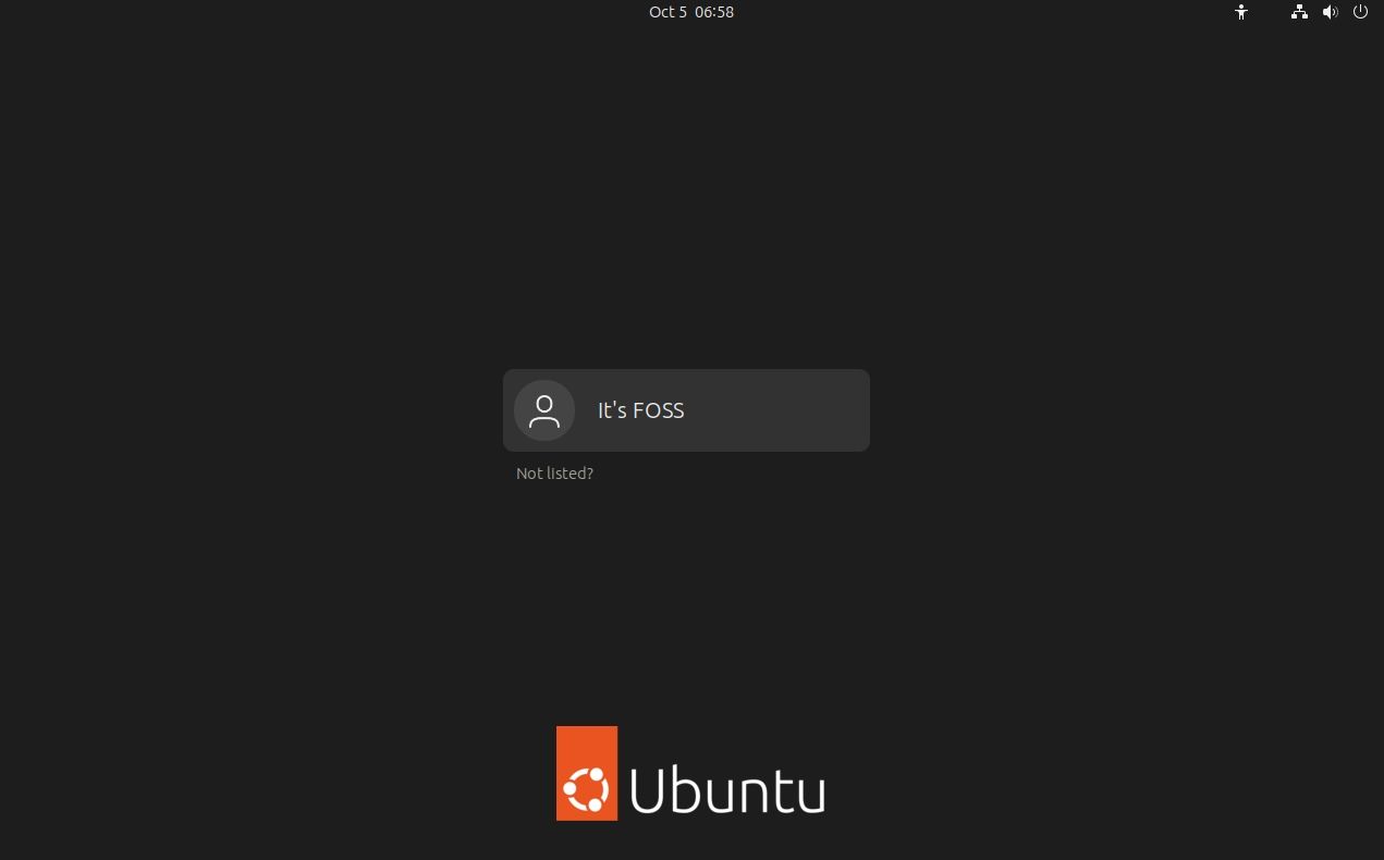 ubuntu 23.04 log in screen