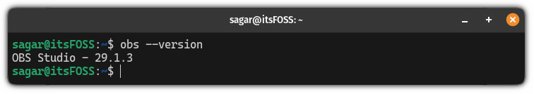 Check the installed version of OBS Studio in Ubunt