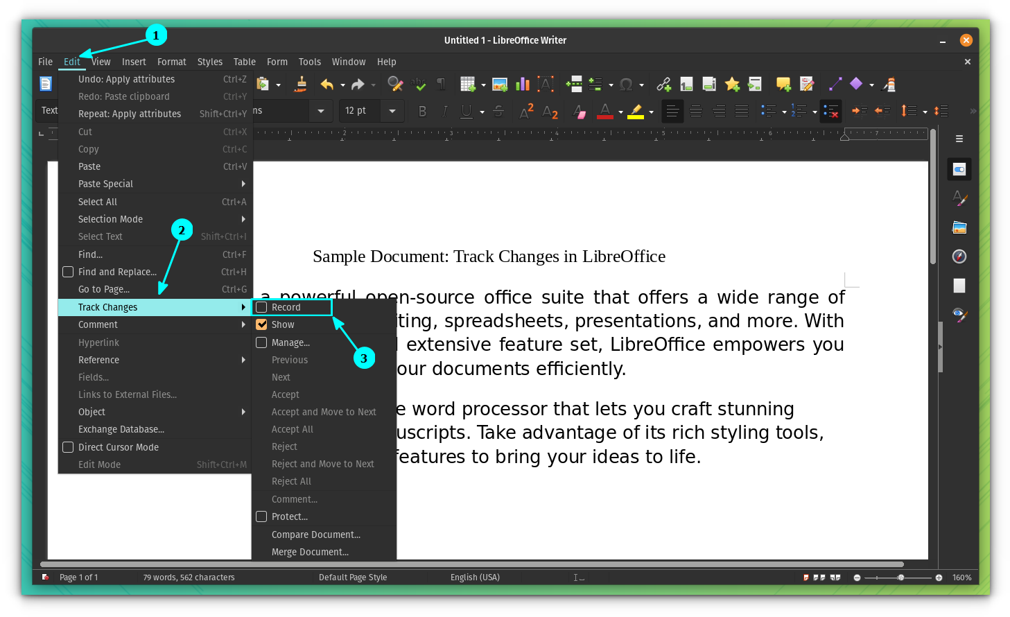 Tracking Changes and Version Management with LibreOffice