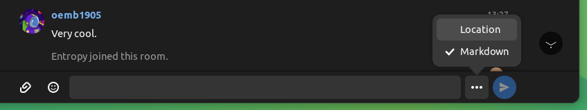 a screenshot of fractal 5 location sending option