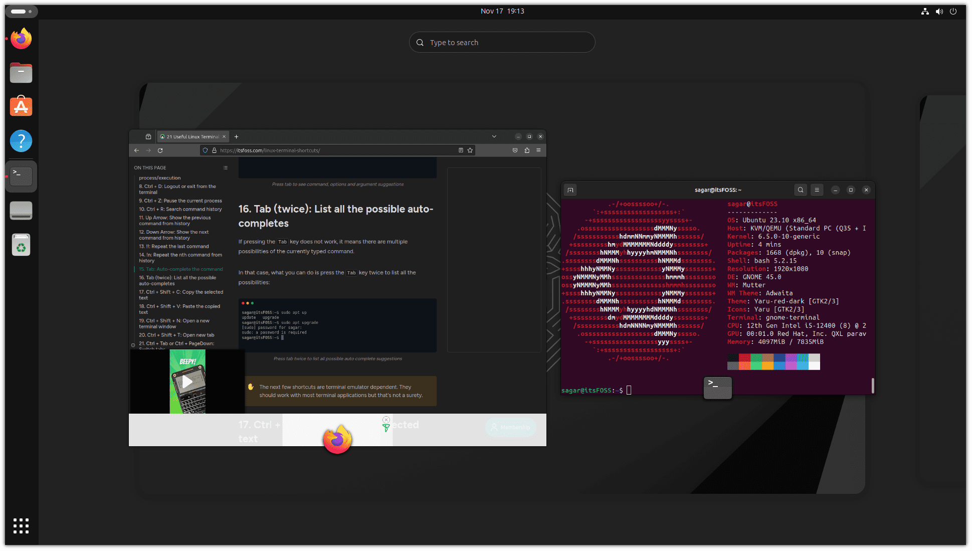 Получете преглед на дейностите в Ubuntu, като натиснете супер клавиша