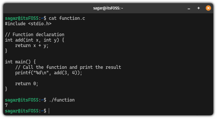 How functions in C programs returns value