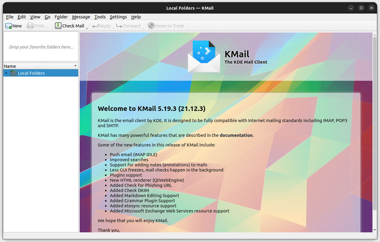 a screenshot of kmail