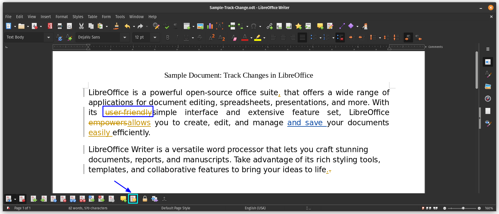 Tracking Changes and Version Management with LibreOffice