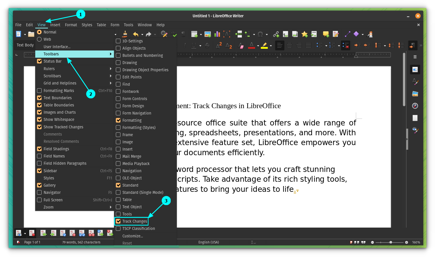 Tracking Changes and Version Management with LibreOffice