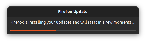 A small progress window will appear, notifying you about the progress of the Firefox update