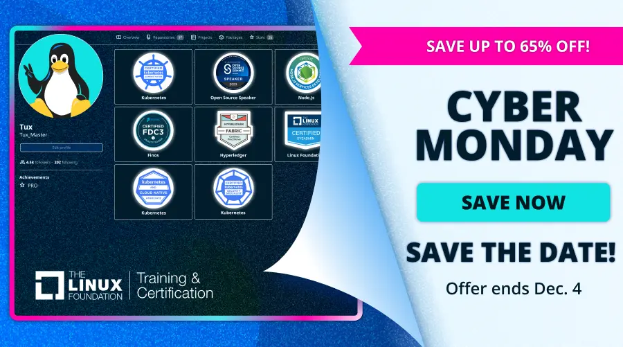 Linux Foundation Cyber Monday offer