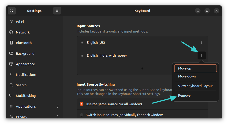 Change Keyboard Layout in Ubuntu